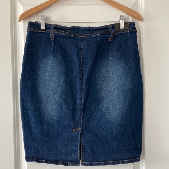 Kenneth Cole 10 pencil jean skirt blue pockets - Picture 6 of 11